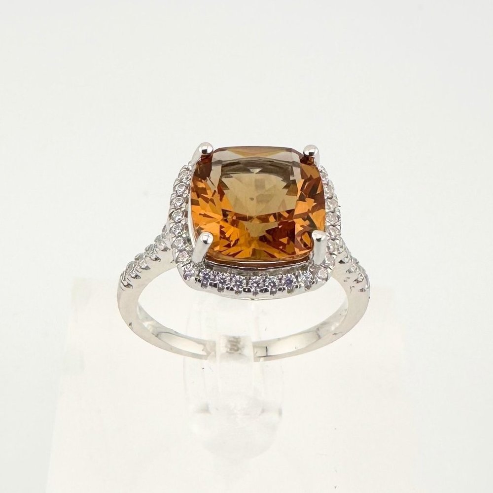 Beautiful 4.11 Ct Cushion cut Lab Grown Zulanite Ring - Sterling (.925) - Size 7
